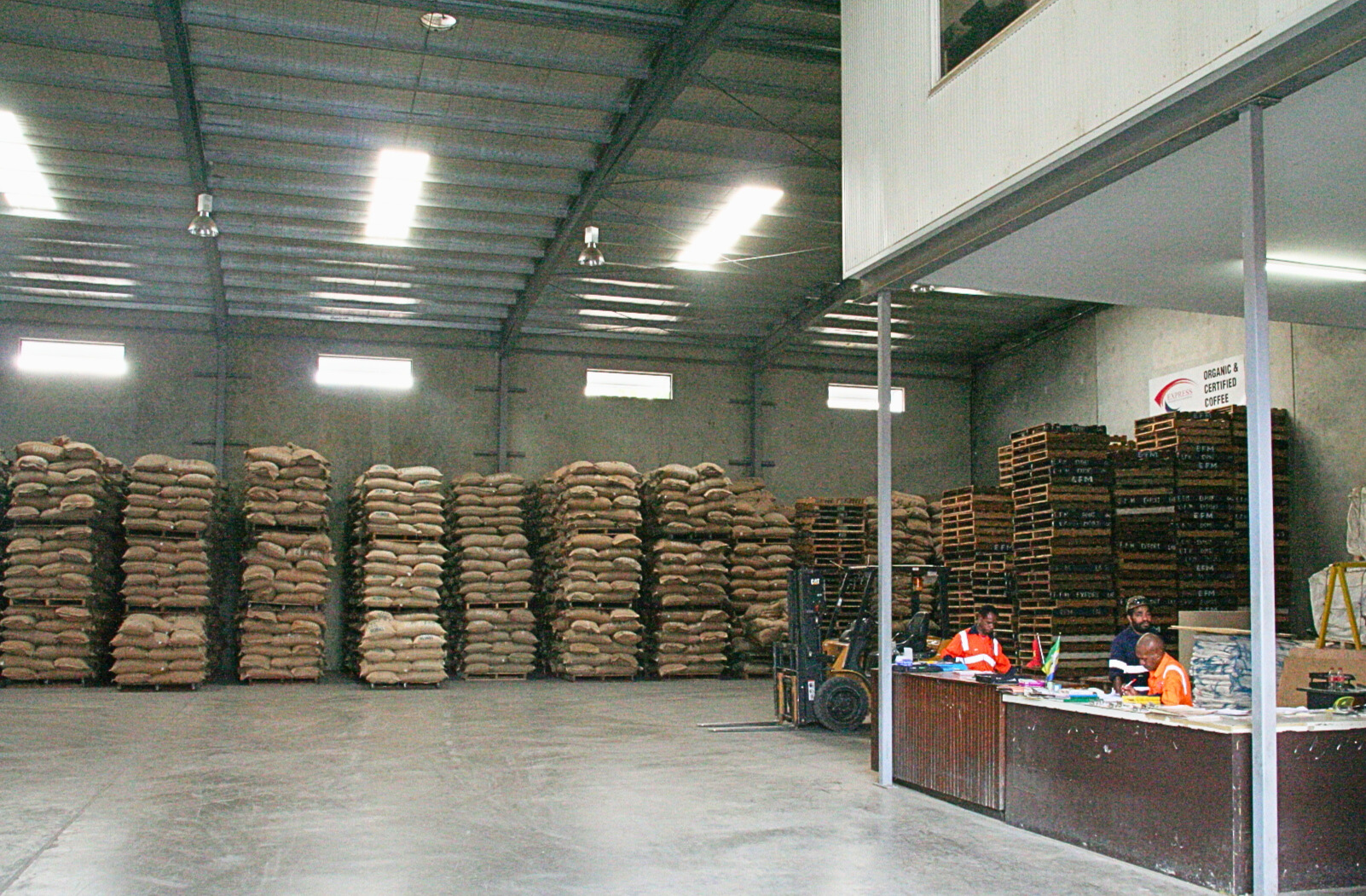 Dedicated coffee beans storage warehouse