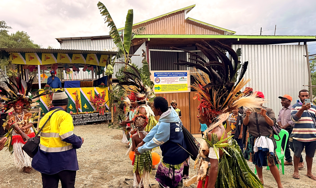 Community gathering during the Papua New Guinea Coffee Quality Improvement and Market Access project launch