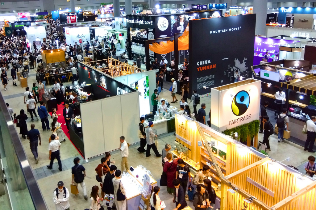 Crowded exhibition floor at SCAJ 2025, Japan’s largest specialty coffee trade show